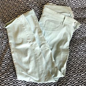 Pastel green Uniqlo cropped capri jeans